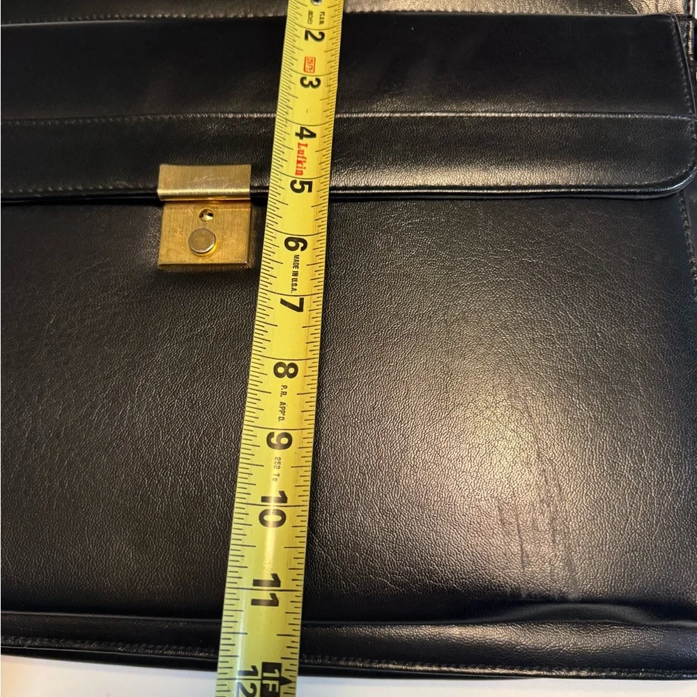 Vintage Elegant Black Vegan Leather Men’s Briefcase Attaché Bag